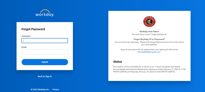 Chipotle Workday Login