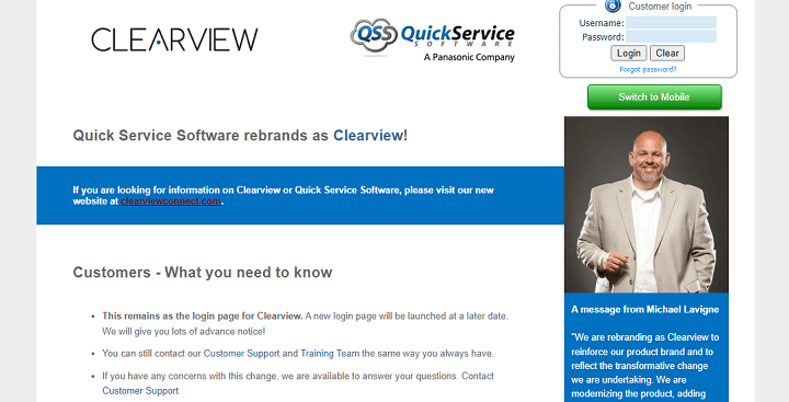 QSSWeb Clearview Login