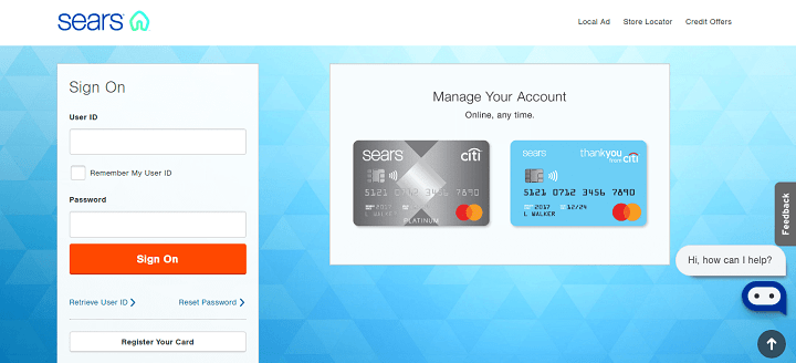 Sears Credit Card Login