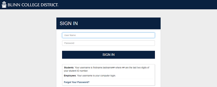 blinn portal login